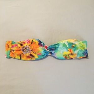 ASOS Swim Floral Bandeau Swim Top, US 6
